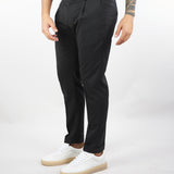 Pantalone Riviera Nero in fresco lana con elastico in vita L1PFW25266920 D001 LOW BRAND 