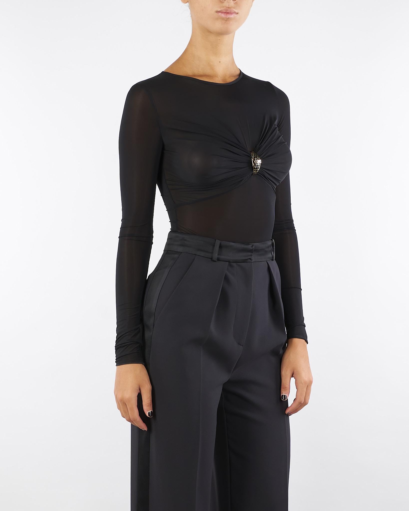 Body Nero in jersey con dettaglio gioiello BO01657E2 110 ELISABETTA FRANCHI 