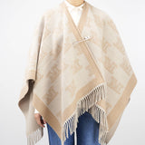 Mantella jacquard con logo monogram e spilla Max Mara Studio