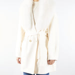 Cappotto Bianco con inserti in vera pelliccia CD1219VO 2 YES LONDON 