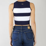 Top Blu-Panna in maglia a righe NS271 89 NO SECRETS 