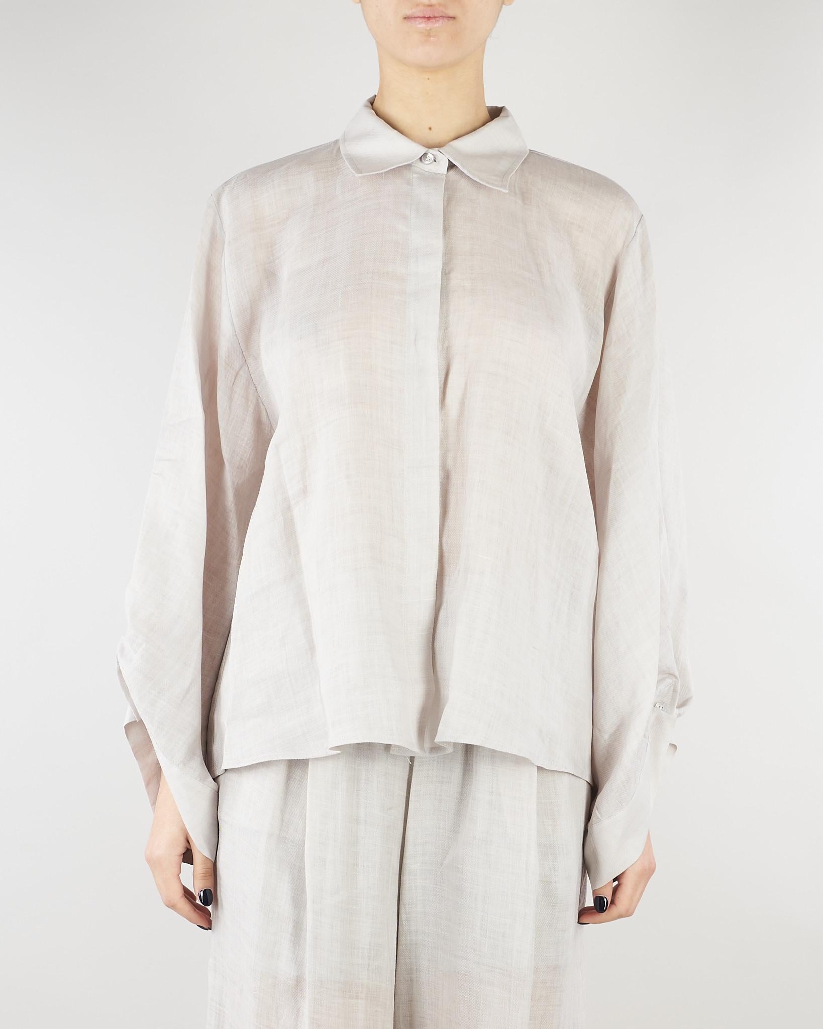 Camicia Grigio in lino M6PK03 889 MEIMEIJ 