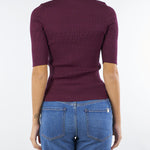 Maglia Bordeaux a costine con maniche corte TP3240 5609 TWIN SET 
