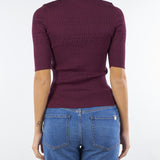 Maglia Bordeaux a costine con maniche corte TP3240 5609 TWIN SET 
