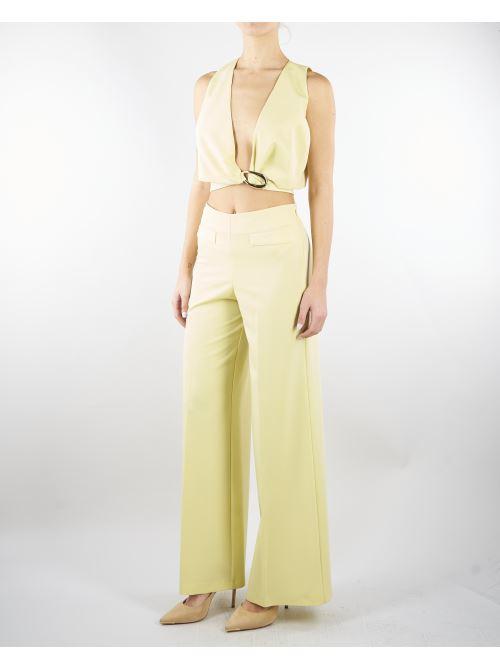 Top Lime cropped in tela fluida TO02101TTEL0015 V0774 SIMONA CORSELLINI 