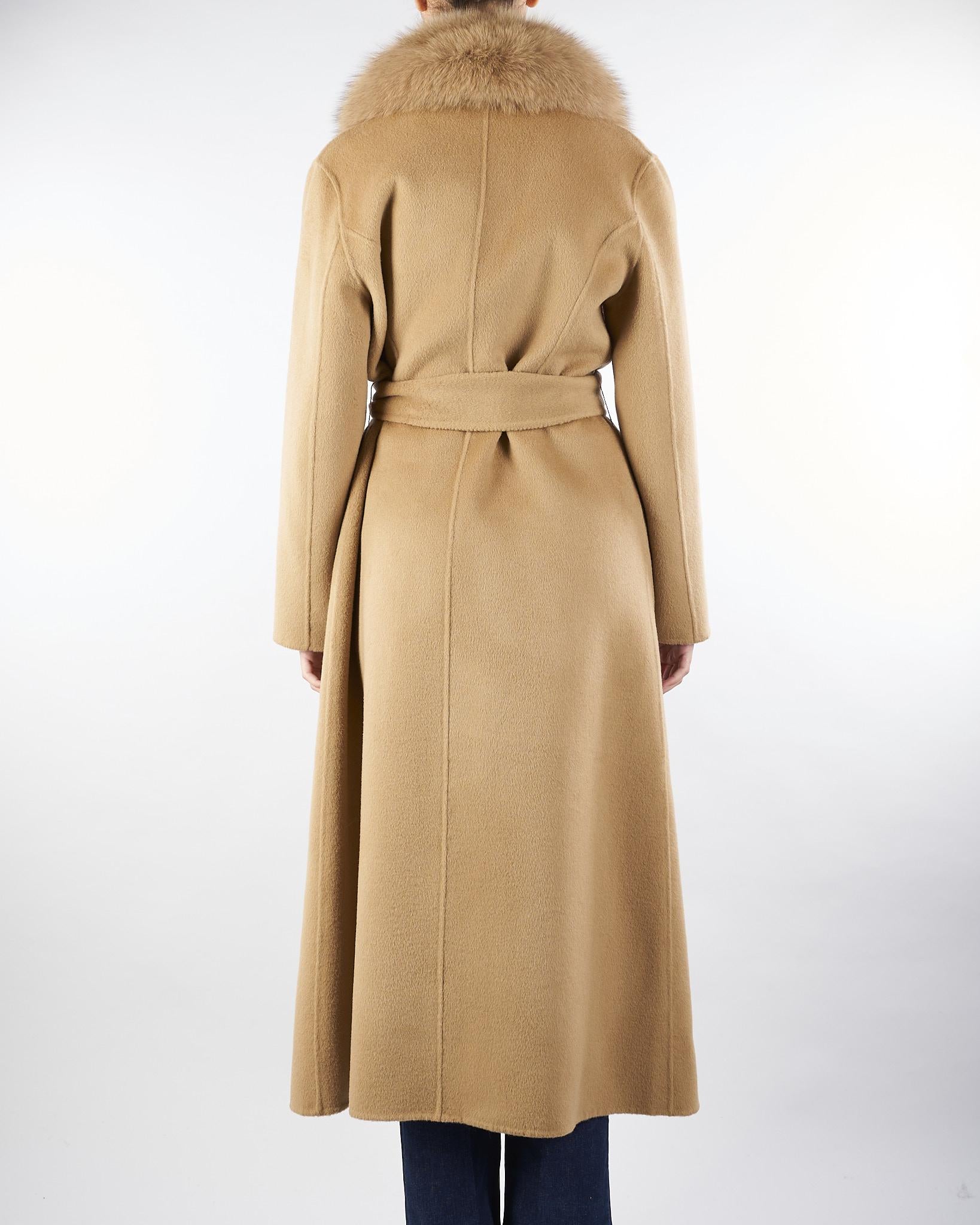 Cappotto Cammello in pura lana e cashmere con inserti in vera pelliccia AL409 47 ATELIER LEGORA 