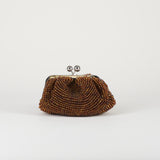 Borsa Pasticcino Bag small Marrone con perle in resina ricamate WKAESCHIMO 1 MAX MARA WEEKEND 