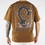 T-shirt Boxy Tabacco con logo e maxi stampa sul retro HTEM321202 917 ACUPUNCTURE 