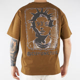 T-shirt Boxy Tabacco con logo e maxi stampa sul retro HTEM321202 917 ACUPUNCTURE 