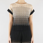 Maglia Micol Crema-Nero con lavorazione ad onde MICOL 810 NENETTE 
