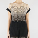 Maglia Micol Crema-Nero con lavorazione ad onde MICOL 810 NENETTE 