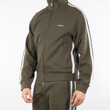 Felpa Verde full zip in jersey con bande a contrasto EM002872AF134880 U8120 EMPORIO ARMANI 