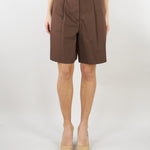 Bermuda Marrone in canvas di cotone e lino WKDECUBA 13 MAX MARA WEEKEND 