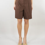 Bermuda Marrone in canvas di cotone e lino WKDECUBA 13 MAX MARA WEEKEND 