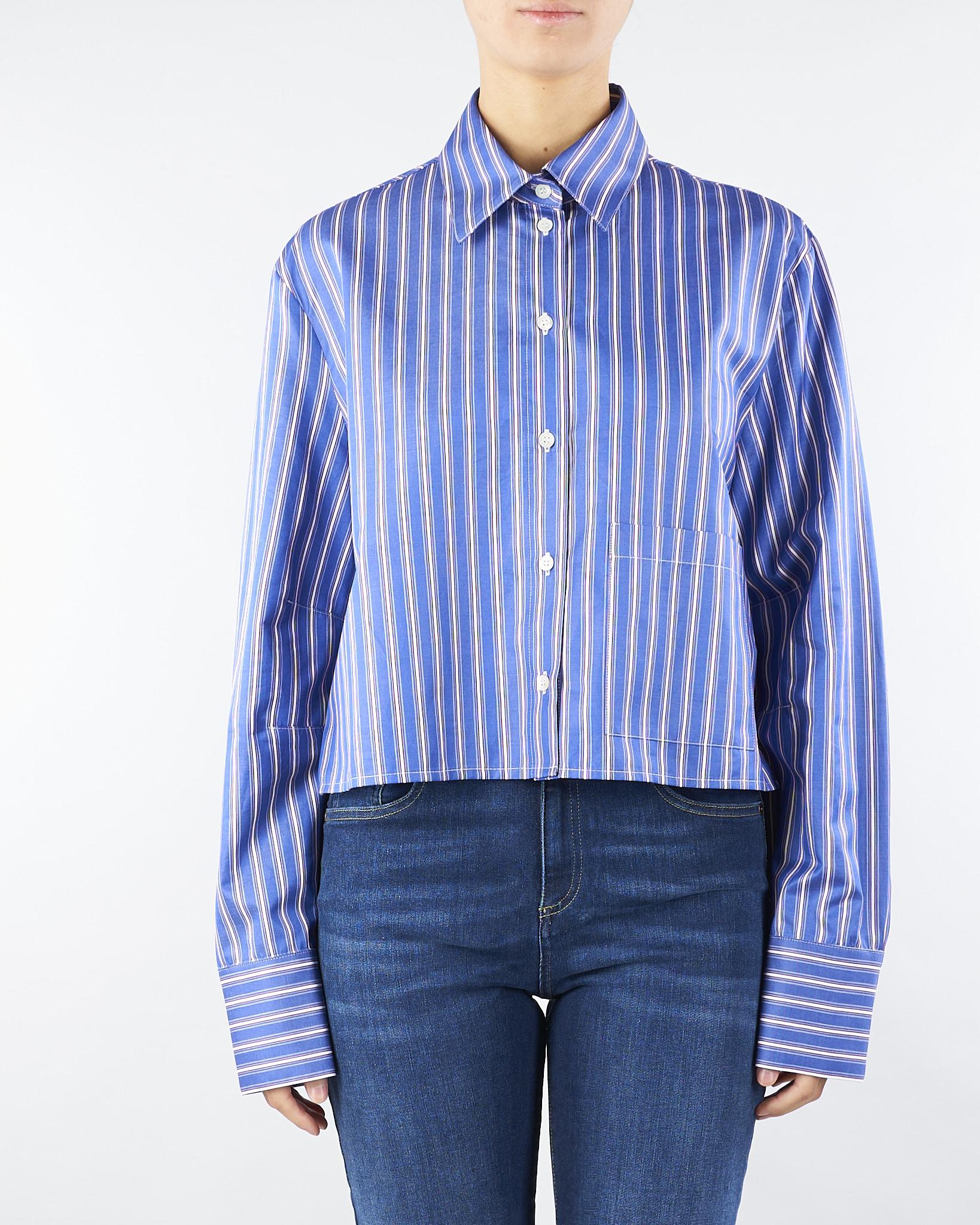 Camicia Blu-Rosso in cotone a righe CA01501 V0744 SIMONA CORSELLINI 