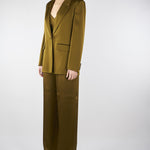 Blazer Verde Olio in envers satin MSEALBINO 56 MAX MARA STUDIO 