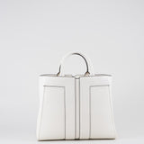 Borsa Tote grande Avorio con logo in rilievo