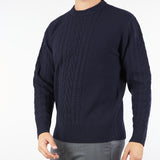 Maglia jacquard Blu in pura lana A044F004 6462 PAOLO PECORA 