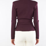 Giacca Merlot in maglia con cintura MK48S57E2 EA4 ELISABETTA FRANCHI 