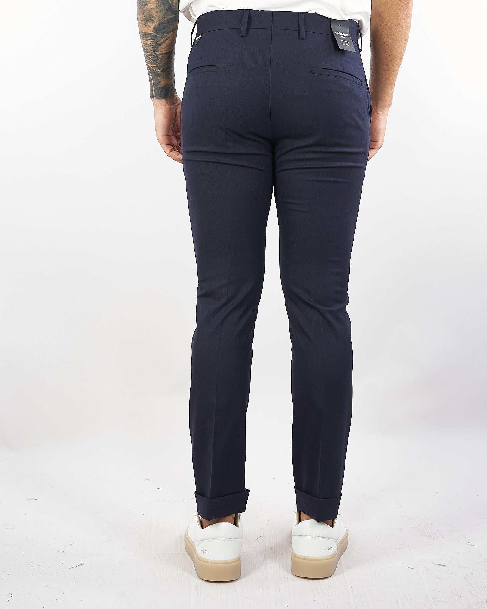 Pantalone Roxy Blu in fresco lana GC1PFW25266842 E044 GOLDEN CRAFT 