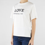 T-shirt Bianco in jersey con stampa e ricamo WKDAGILE 1 MAX MARA WEEKEND 