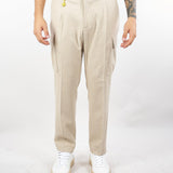 Pantalone Cargo Beige in flanella di lana 3932P1698253600 23 MANUEL RITZ 