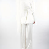 Tailleur Bianco con piume AT139 1 ATELIER LEGORA 