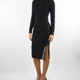 Abito Nero-Milk in viscosa con bande lucide AM03S56E2 EF3 ELISABETTA FRANCHI 