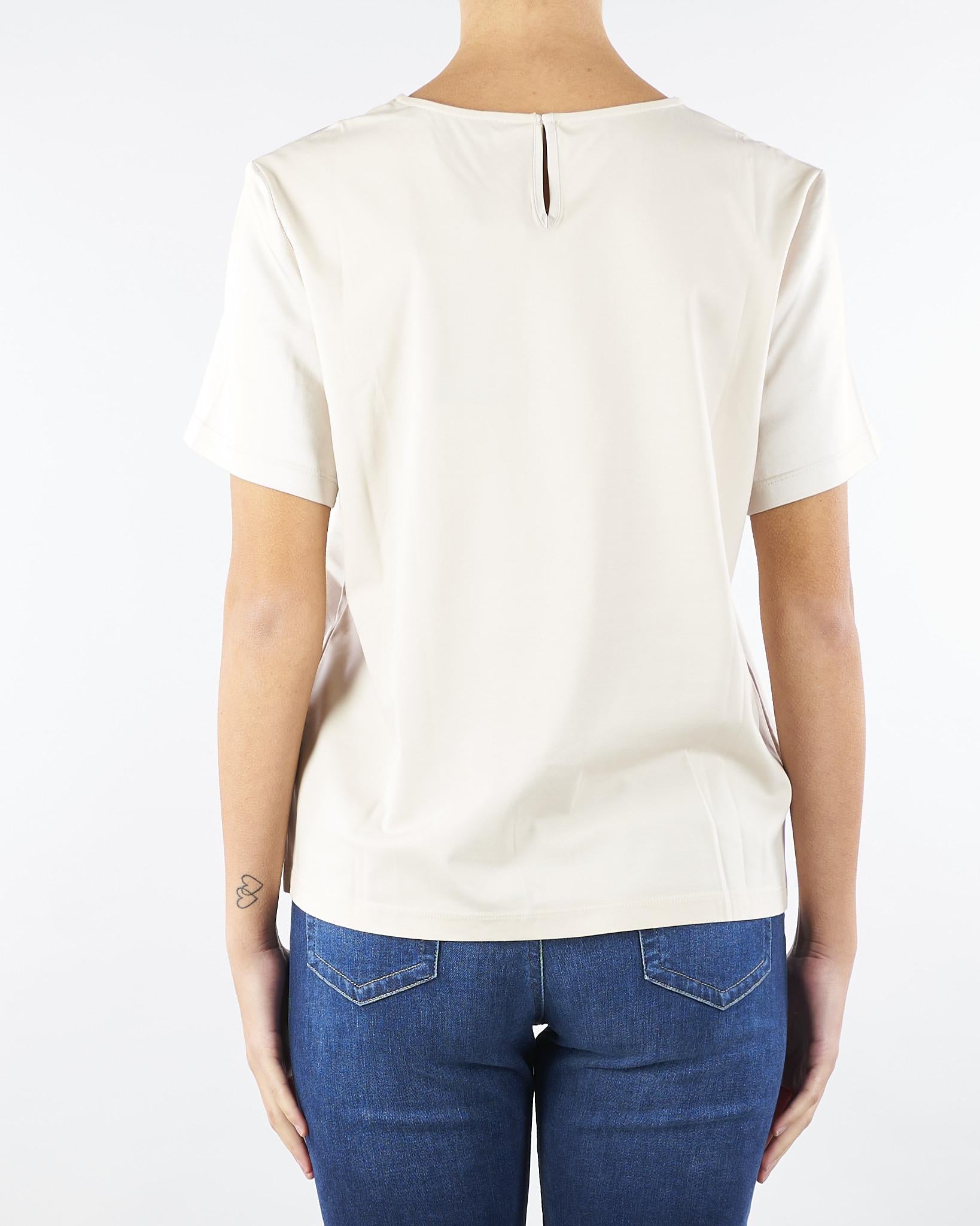 T-shirt Champagne in raso e jersey GILBERT 1 MAX MARA WEEKEND 