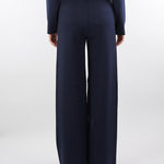 Pantaloni Blu in maglia con bottoni gioiello RF5260MA41R 93812 BLUGIRL 