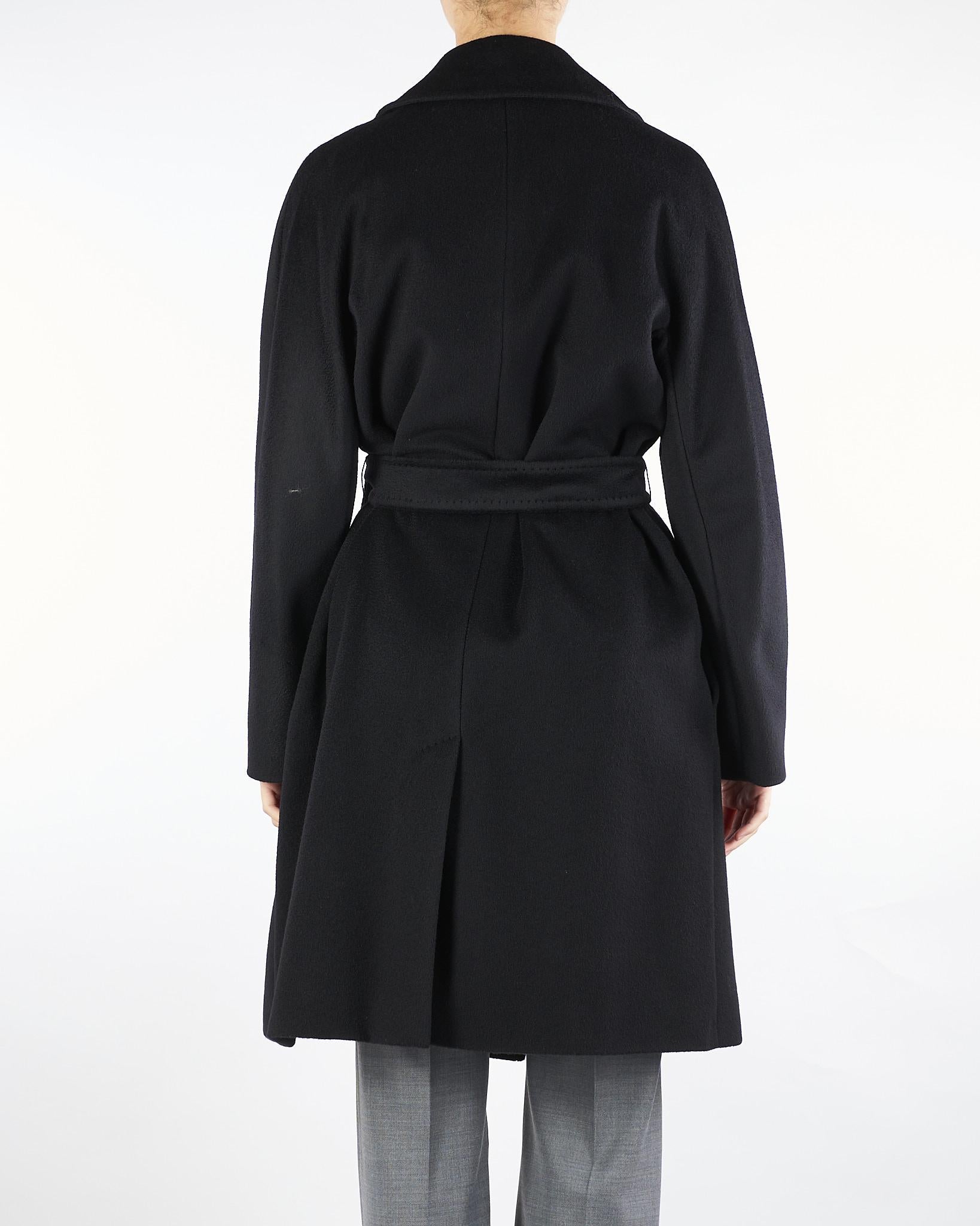 Cappotto Nero a vestaglia in lana CORTE 13 MAX MARA WEEKEND 