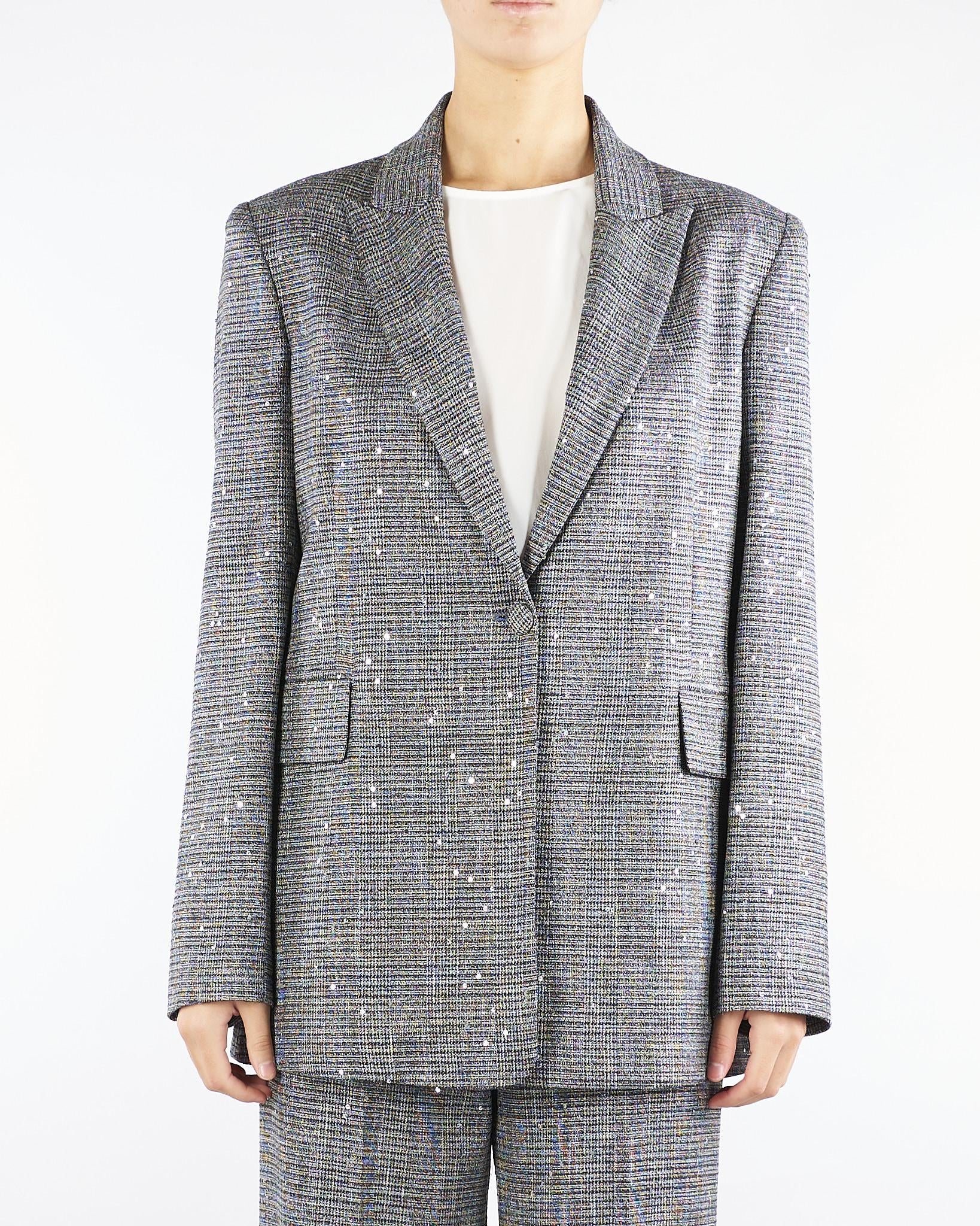 Blazer Nero-Bianco microfantasia con pailletets ACTGC010GI1051 00 ACTUALEE 