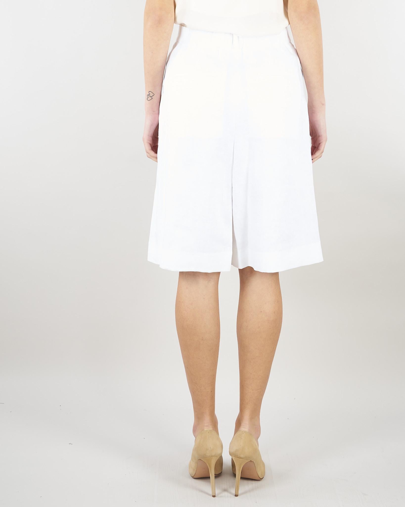 Bermuda Bianco lungo in tela di lino MSTCARAVAN 2 MAX MARA STUDIO 