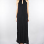 Abito Nero in jersey con accessorio al collo D0241100 01 CLIPS 