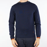 Maglia Blu con profili a contrasto in misto lana 3932M500253807 89 MANUEL RITZ 