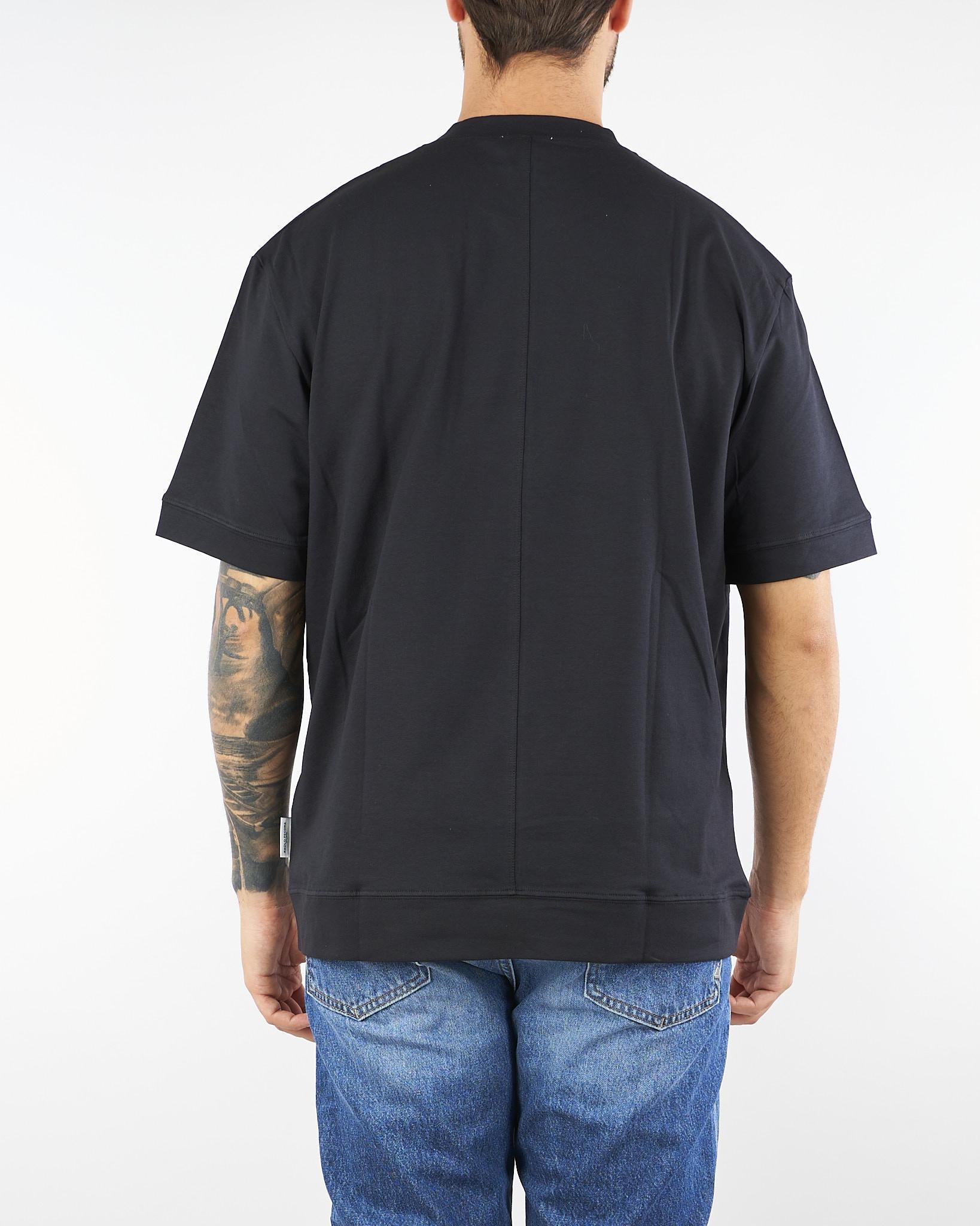 T-shirt Nero in jersey Relaxed fit F0314074 9000 PAOLO PECORA 