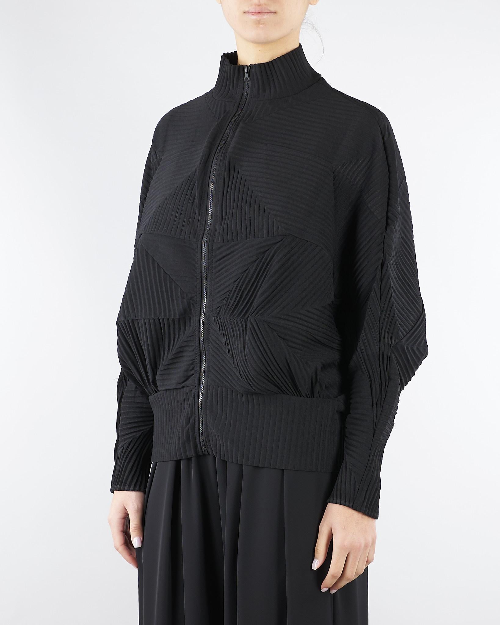 Felpa Nero plissettata M6PY11 100 MEIMEIJ 