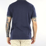 Polo Blu in piquè con profili a contrasto