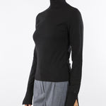 Maglia lupetto Nero in viscosa stretch RF5271MA41R 22222 BLUGIRL 