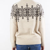 Maglia Beige in lana jacquard con pizzo RF5161MS038 P9158 BLUGIRL 