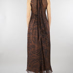 Abito Marrone in chiffon di seta stampato MSTSALICE 2 MAX MARA STUDIO 