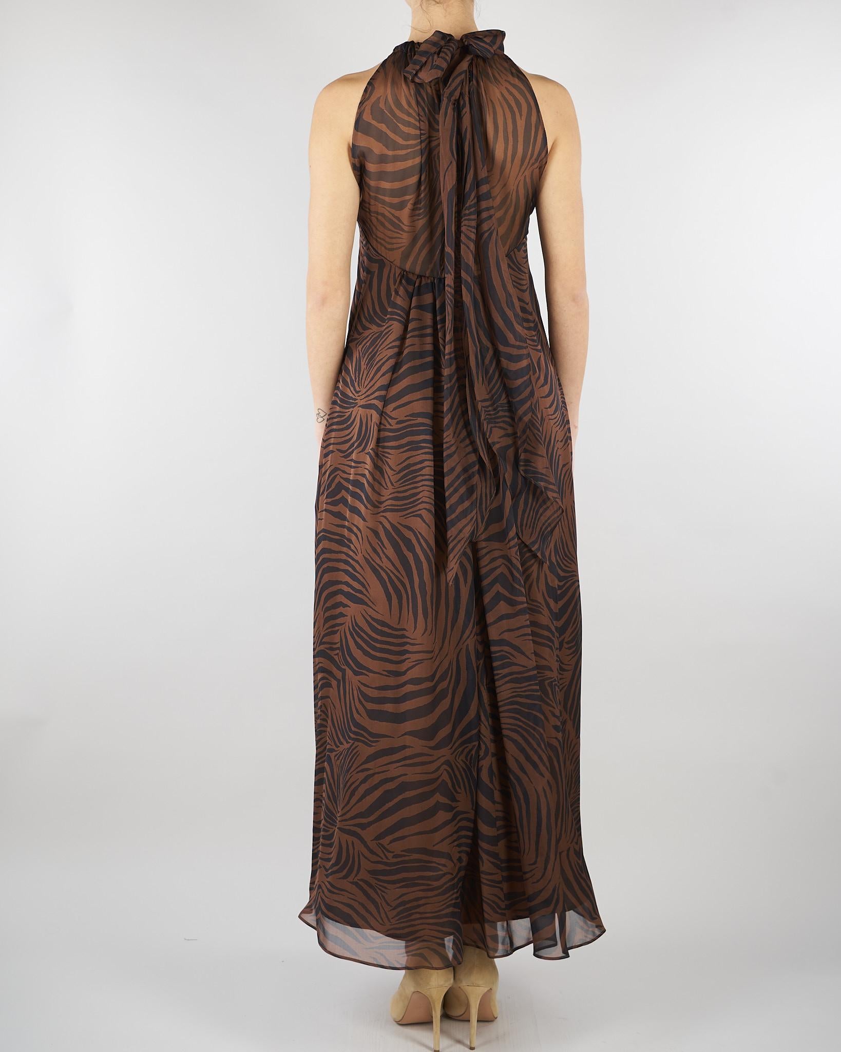 Abito Marrone in chiffon di seta stampato MSTSALICE 2 MAX MARA STUDIO 