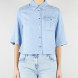 Camicia Boxy in denim lyocell RA6078D5049 77564 BLUGIRL 