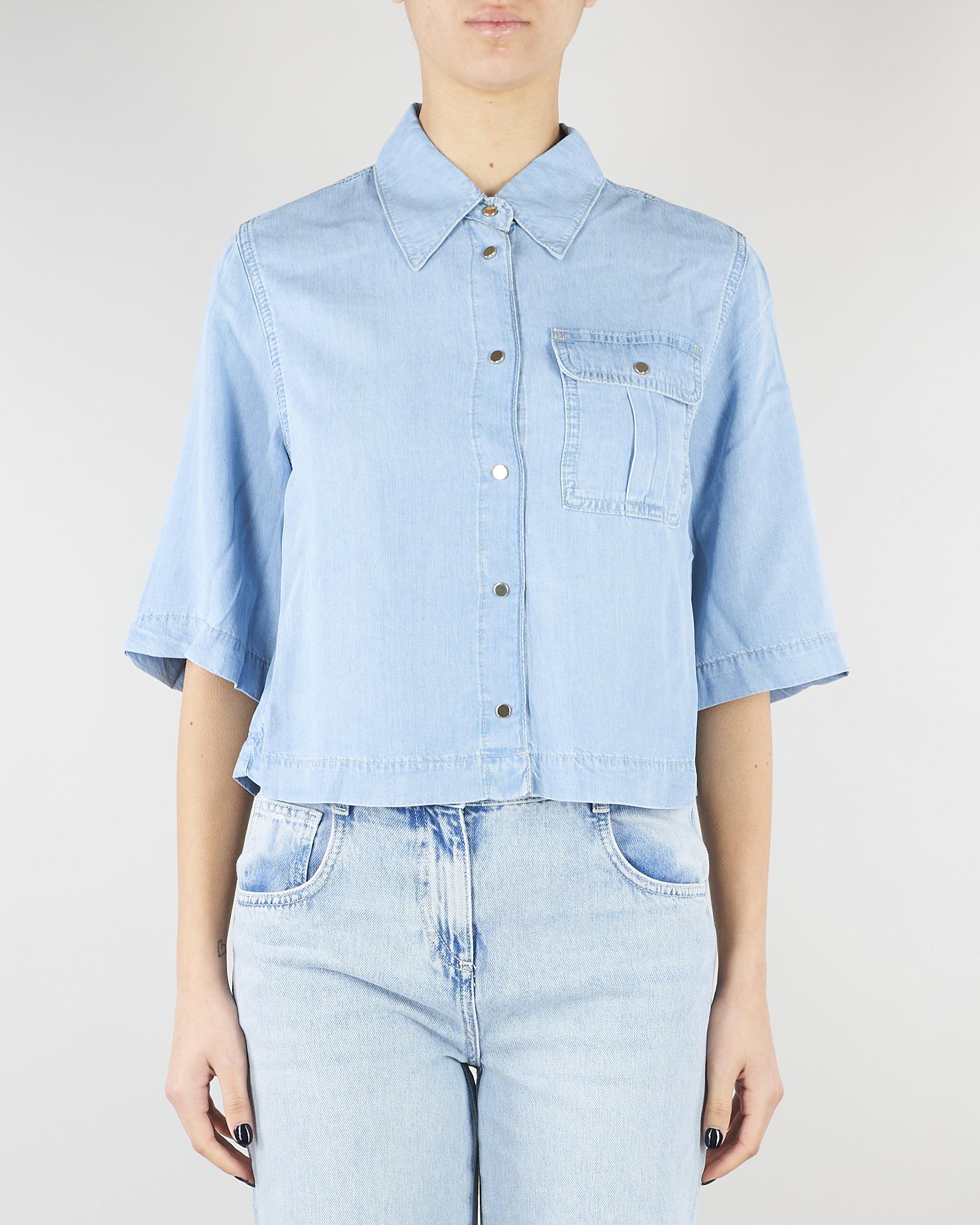 Camicia Boxy in denim lyocell RA6078D5049 77564 BLUGIRL 
