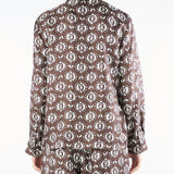 Camicia Marrone in seta stampata ONCIA 1 MAX MARA WEEKEND 