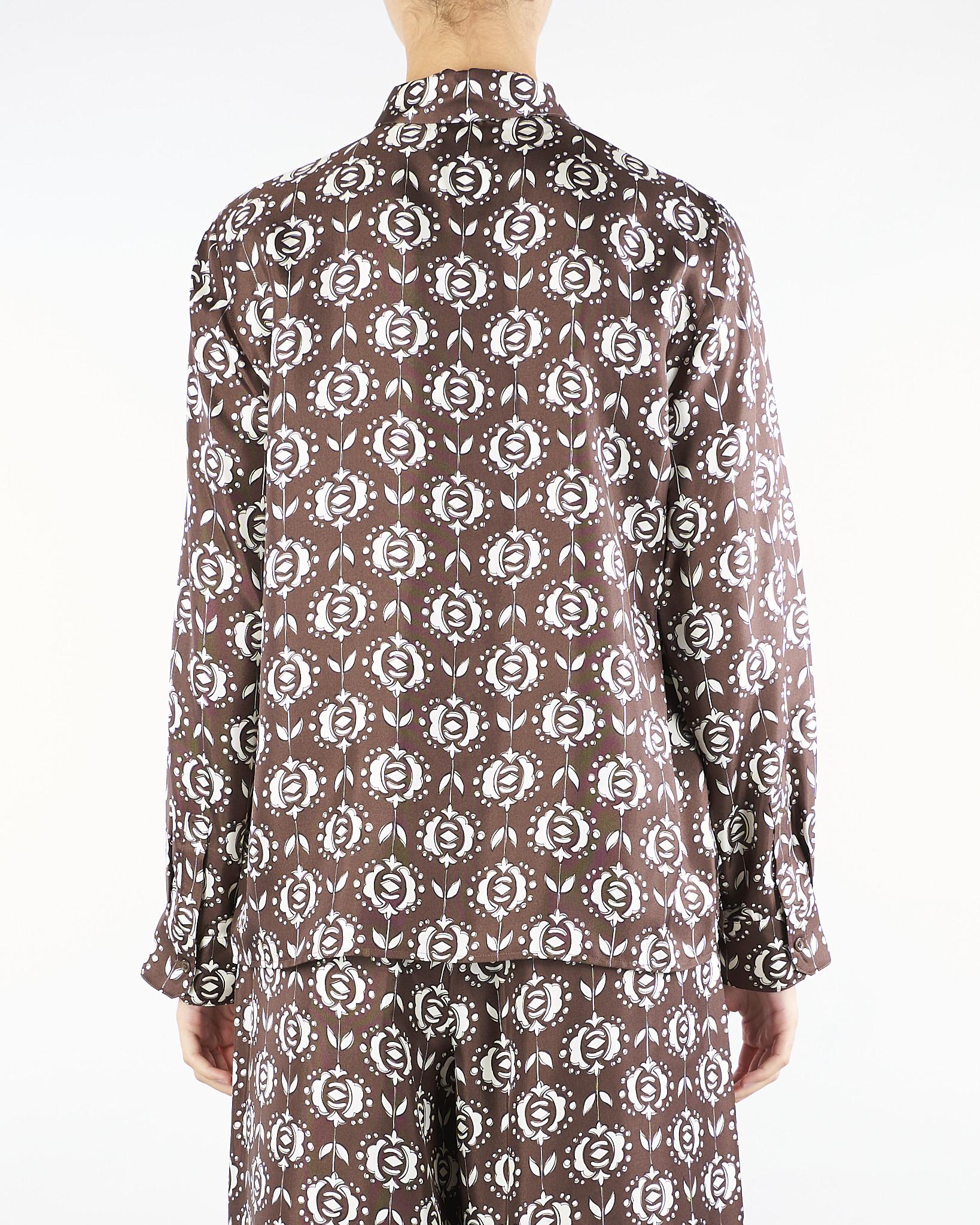 Camicia Marrone in seta stampata ONCIA 1 MAX MARA WEEKEND 