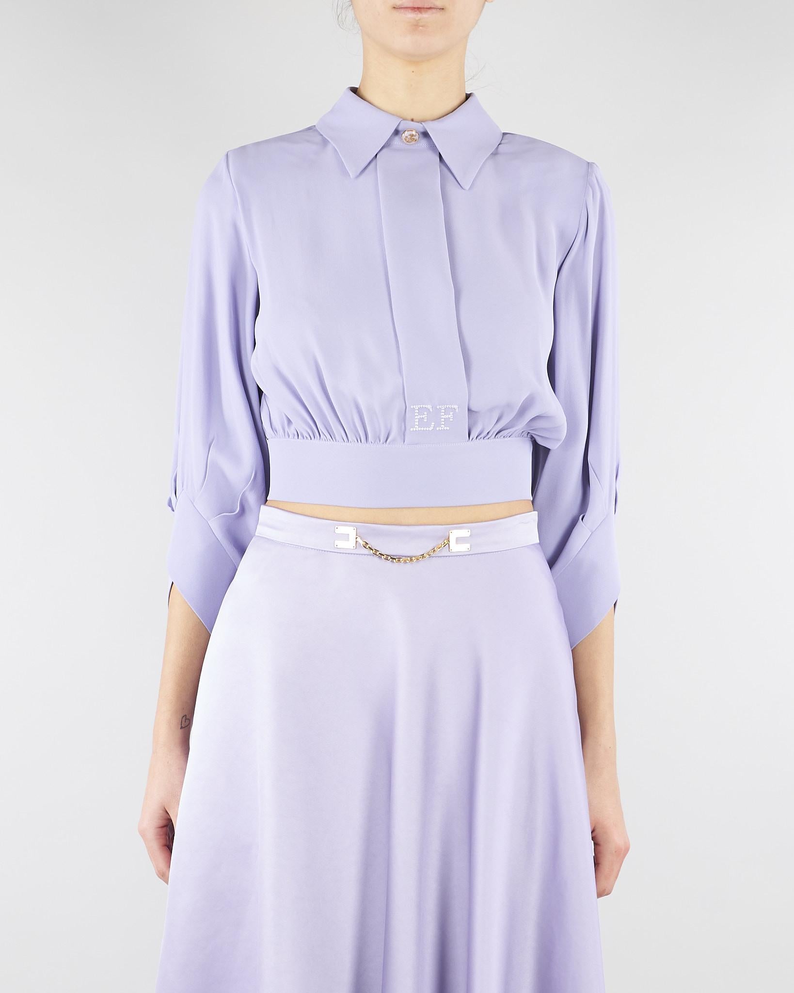 Camicia Lilla in georgette con fusciacca CA14761E2 EV7 ELISABETTA FRANCHI 