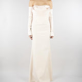 Abito Crema in satin AT120 3 ATELIER LEGORA 