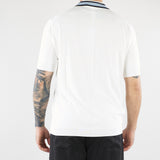Polo Bianco in maglia di viscosa con collo jacquard LM26005 A014 LOW BRAND 