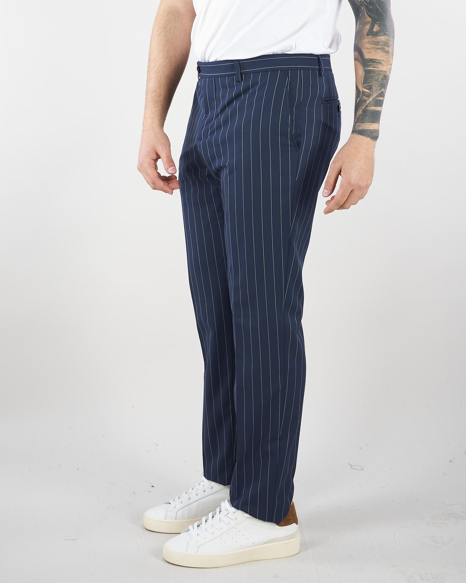 Abito Blu gessato monopetto 4032A3328263138 88 MANUEL RITZ 